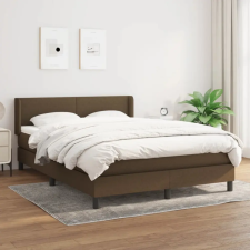 vidaXL sötétbarna szövet rugós ágy matraccal 140 x 190 cm ágy és ágykellék
