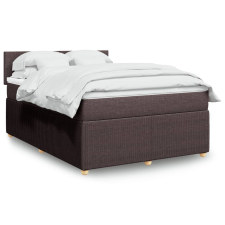 vidaXL sötétbarna szövet rugós ágy matraccal 140 x 190 cm ágy és ágykellék