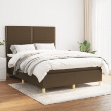 vidaXL sötétbarna szövet rugós ágy matraccal 140 x 190 cm ágy és ágykellék