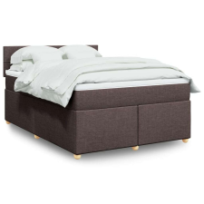vidaXL sötétbarna szövet rugós ágy matraccal 140 x 190 cm ágy és ágykellék