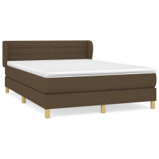 vidaXL sötétbarna szövet rugós ágy matraccal 140 x 190 cm (3126880) ágy és ágykellék