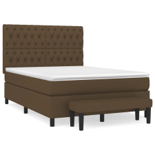 vidaXL sötétbarna szövet rugós ágy matraccal 140 x 190 cm (3136832) ágy és ágykellék