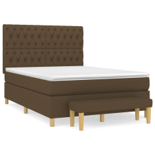 vidaXL sötétbarna szövet rugós ágy matraccal 140 x 190 cm (3137392) ágy és ágykellék