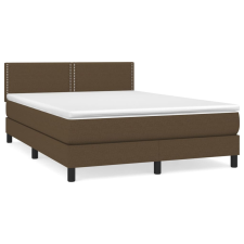 vidaXL sötétbarna szövet rugós ágy matraccal 140 x 190 cm (3139972) ágy és ágykellék