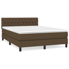 vidaXL sötétbarna szövet rugós ágy matraccal 140 x 190 cm (3140292) ágy és ágykellék