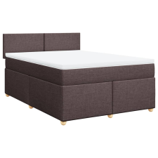 vidaXL sötétbarna szövet rugós ágy matraccal 140 x 190 cm (3286671) ágy és ágykellék