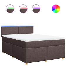 vidaXL sötétbarna szövet rugós ágy matraccal 140 x 190 cm (3288971) ágy és ágykellék