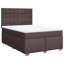 vidaXL sötétbarna szövet rugós ágy matraccal 140 x 190 cm (3290486) ágy és ágykellék