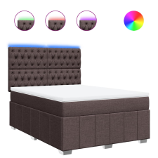 vidaXL sötétbarna szövet rugós ágy matraccal 140 x 190 cm (3293973) ágy és ágykellék