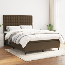 vidaXL sötétbarna szövet rugós ágy matraccal 140 x 200 cm ágy és ágykellék