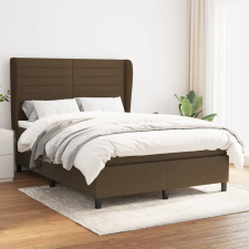 vidaXL sötétbarna szövet rugós ágy matraccal 140 x 200 cm ágy és ágykellék