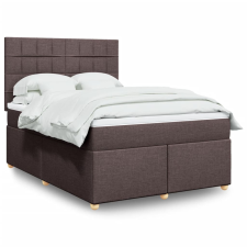 vidaXL sötétbarna szövet rugós ágy matraccal 140 x 200 cm ágy és ágykellék