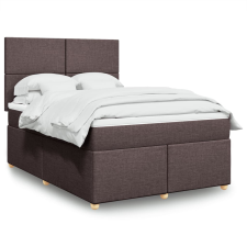 vidaXL sötétbarna szövet rugós ágy matraccal 140 x 200 cm ágy és ágykellék