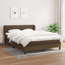 vidaXL sötétbarna szövet rugós ágy matraccal 140 x 200 cm ágy és ágykellék