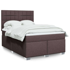 vidaXL sötétbarna szövet rugós ágy matraccal 140 x 200 cm ágy és ágykellék