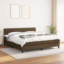 vidaXL sötétbarna szövet rugós ágy matraccal 160 x 200 cm ágy és ágykellék