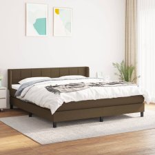 vidaXL sötétbarna szövet rugós ágy matraccal 160 x 200 cm ágy és ágykellék