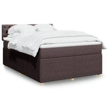 vidaXL sötétbarna szövet rugós ágy matraccal 160 x 200 cm ágy és ágykellék