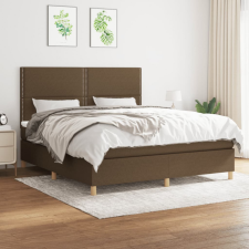 vidaXL sötétbarna szövet rugós ágy matraccal 160 x 200 cm ágy és ágykellék