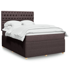 vidaXL sötétbarna szövet rugós ágy matraccal 160 x 200 cm ágy és ágykellék