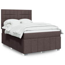 vidaXL sötétbarna szövet rugós ágy matraccal 160 x 200 cm ágy és ágykellék