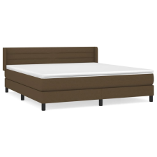 vidaXL sötétbarna szövet rugós ágy matraccal 160 x 200 cm (3129804) ágy és ágykellék