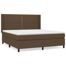 vidaXL sötétbarna szövet rugós ágy matraccal 160 x 200 cm (3131364) ágy és ágykellék