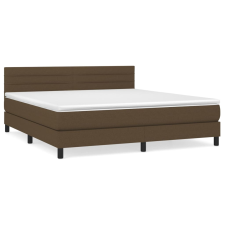vidaXL sötétbarna szövet rugós ágy matraccal 160 x 200 cm (3140148) ágy és ágykellék