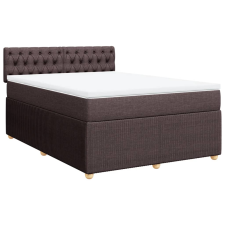 vidaXL sötétbarna szövet rugós ágy matraccal 160 x 200 cm (3287517) ágy és ágykellék