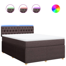 vidaXL sötétbarna szövet rugós ágy matraccal 160 x 200 cm (3289817) ágy és ágykellék