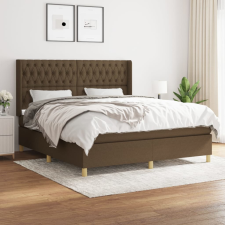 vidaXL sötétbarna szövet rugós ágy matraccal 180 x 200 cm ágy és ágykellék