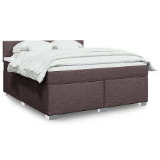 vidaXL sötétbarna szövet rugós ágy matraccal 180 x 200 cm ágy és ágykellék