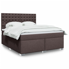 vidaXL sötétbarna szövet rugós ágy matraccal 180 x 200 cm ágy és ágykellék