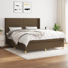 vidaXL Sötétbarna szövet rugós ágy matraccal 180 x 200 cm ágy és ágykellék