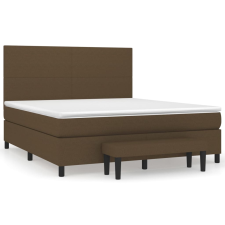 vidaXL sötétbarna szövet rugós ágy matraccal 180 x 200 cm (3136456) ágy és ágykellék