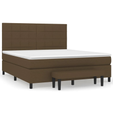 vidaXL sötétbarna szövet rugós ágy matraccal 180 x 200 cm (3136616) ágy és ágykellék