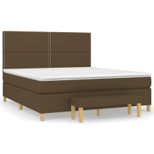 vidaXL sötétbarna szövet rugós ágy matraccal 180 x 200 cm (3137096) ágy és ágykellék