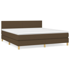 vidaXL sötétbarna szövet rugós ágy matraccal 180 x 200 cm (3140476) ágy és ágykellék