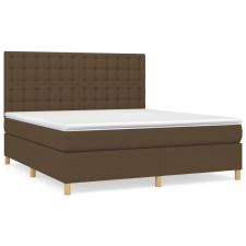 vidaXL sötétbarna szövet rugós ágy matraccal 180 x 200 cm (3142676) ágy és ágykellék