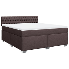 vidaXL sötétbarna szövet rugós ágy matraccal 180 x 200 cm (3285977) ágy és ágykellék