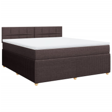 vidaXL sötétbarna szövet rugós ágy matraccal 180 x 200 cm (3287538) ágy és ágykellék