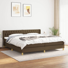 vidaXL sötétbarna szövet rugós ágy matraccal 200 x 200 cm ágy és ágykellék