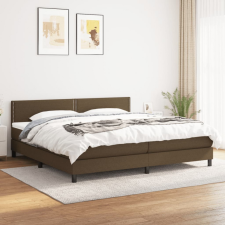 vidaXL Sötétbarna szövet rugós ágy matraccal 200 x 200 cm ágy és ágykellék