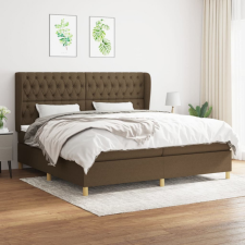 vidaXL sötétbarna szövet rugós ágy matraccal 200 x 200 cm ágy és ágykellék