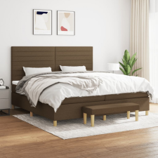 vidaXL sötétbarna szövet rugós ágy matraccal 200 x 200 cm ágy és ágykellék
