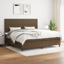 vidaXL sötétbarna szövet rugós ágy matraccal 200 x 200 cm ágy és ágykellék