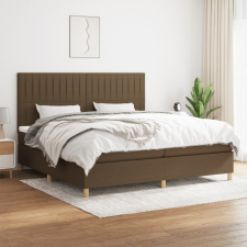 vidaXL sötétbarna szövet rugós ágy matraccal 200 x 200 cm ágy és ágykellék