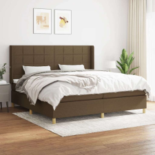 vidaXL sötétbarna szövet rugós ágy matraccal 200 x 200 cm ágy és ágykellék