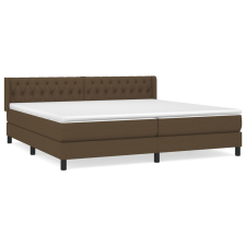 vidaXL sötétbarna szövet rugós ágy matraccal 200 x 200 cm (3129980) ágy és ágykellék