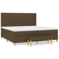 vidaXL sötétbarna szövet rugós ágy matraccal 200 x 200 cm (3137504) ágy és ágykellék